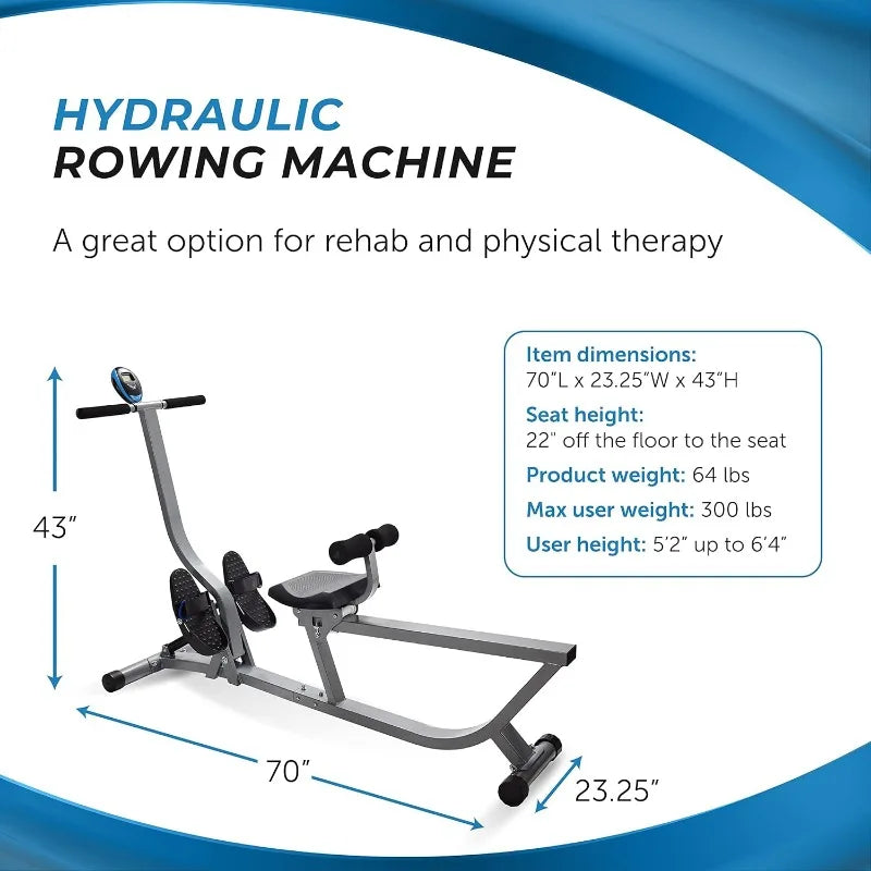 Hydraulic Rower Machine with Smart Workout App -