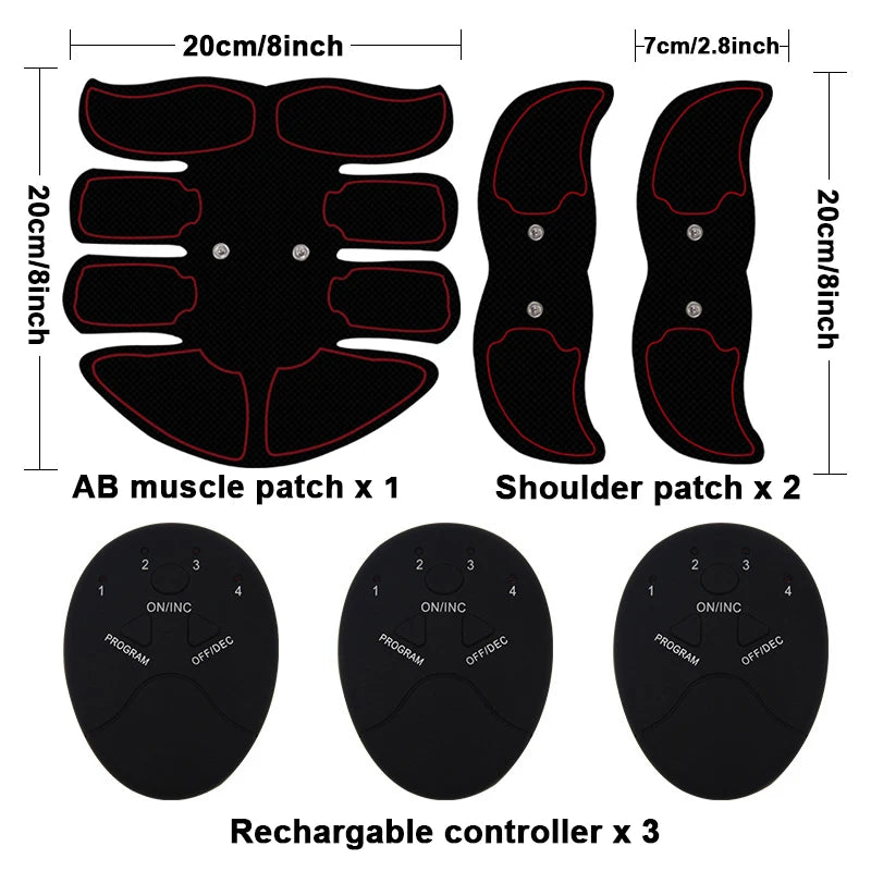Abdominal Muscle Stimulator, Rechargeable, Abdominal Training Belt