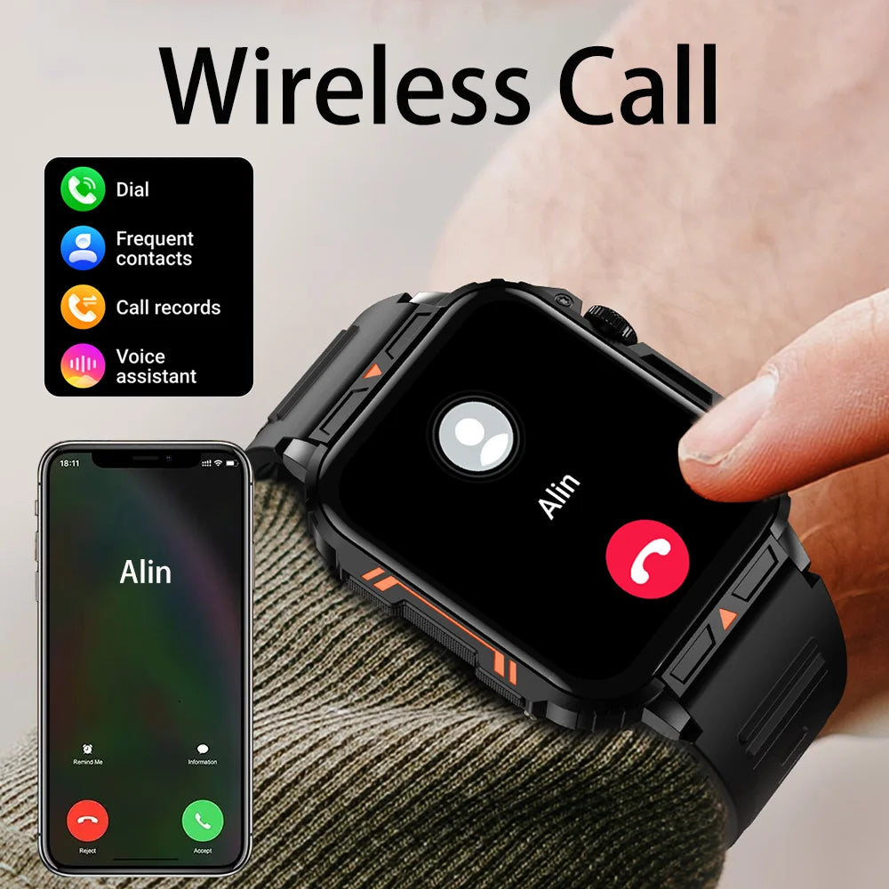 Military Smart Watch, Bluetooth, Heart Rate
