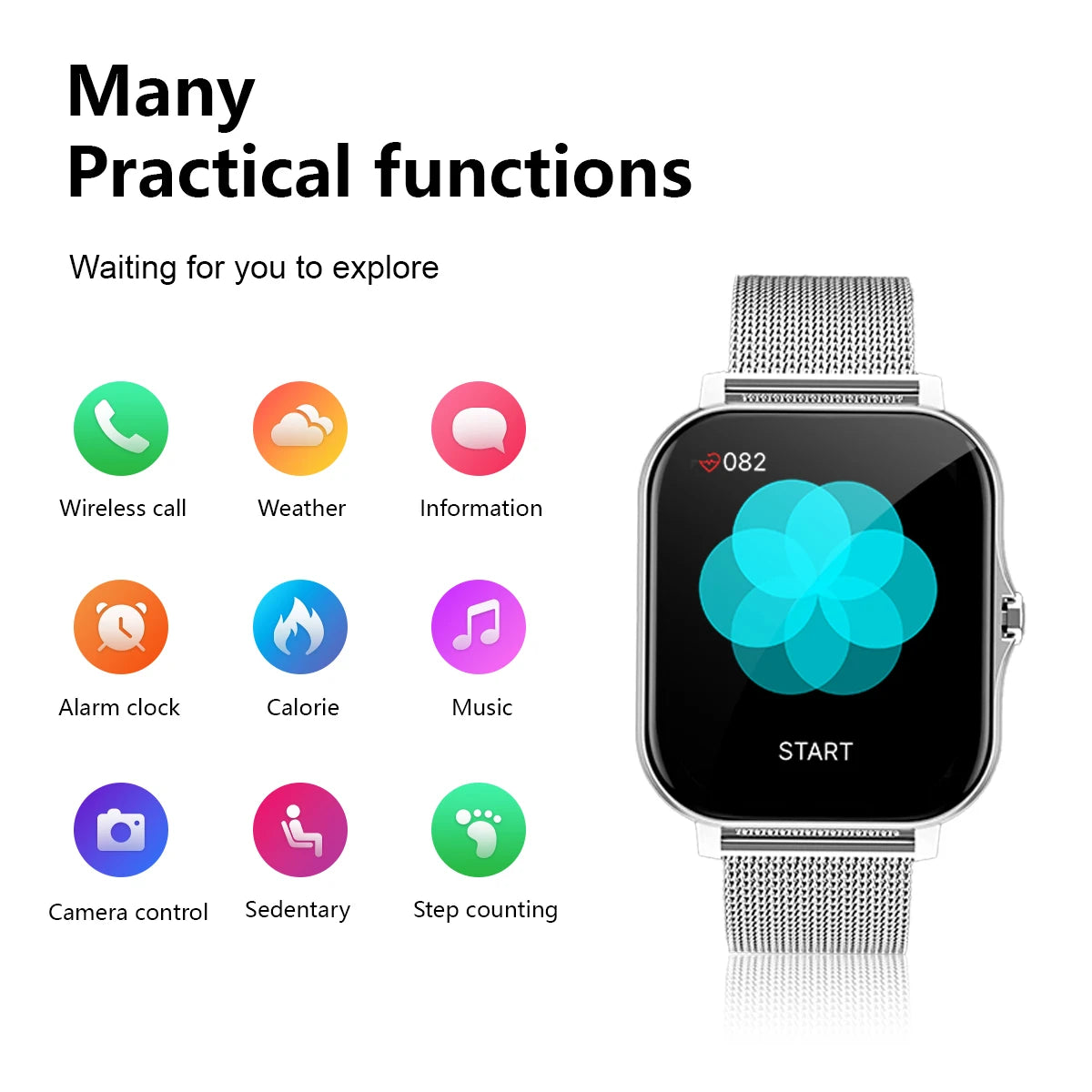 Wireless Smart Watch, Phone, Fitness monitoring