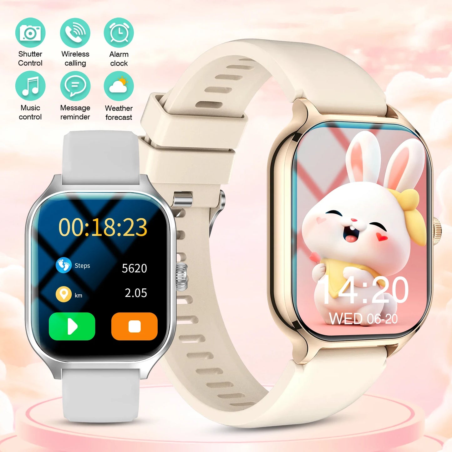 Smart watch, Multiple Sports Modes, Custom Faces,