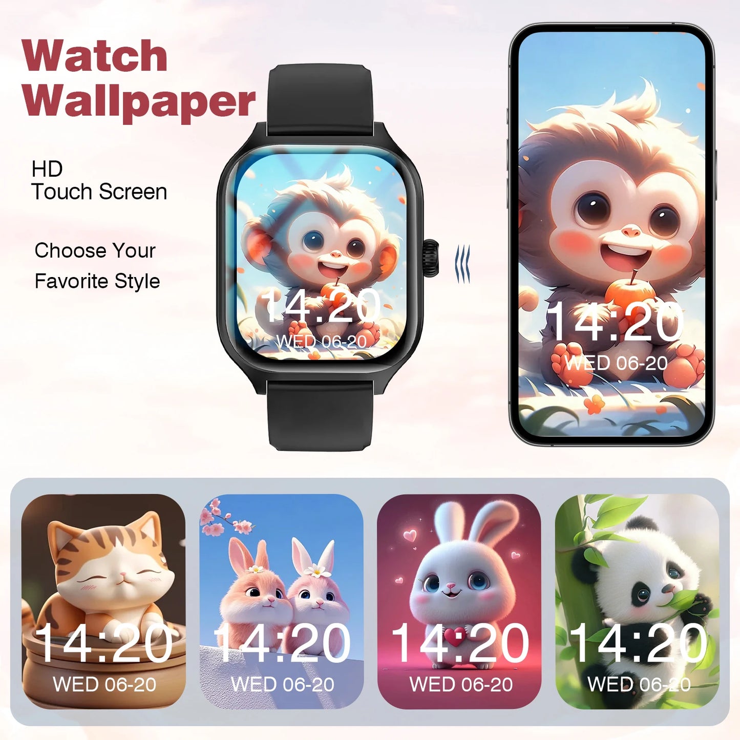 Smart watch, Multiple Sports Modes, Custom Faces,