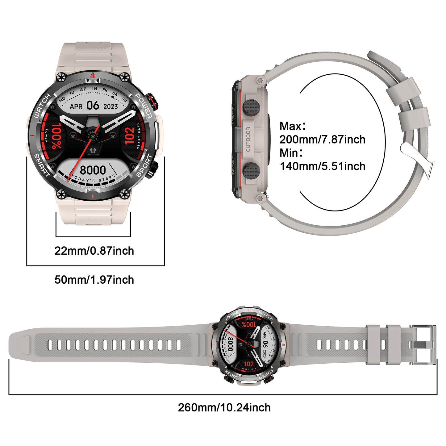 Blackview Smartwatch, Touch Screen, Fitness Tracking, Phone
