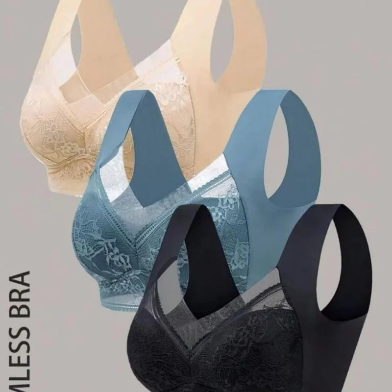 3-pcs lace bra, wireless sports bra, push up bra