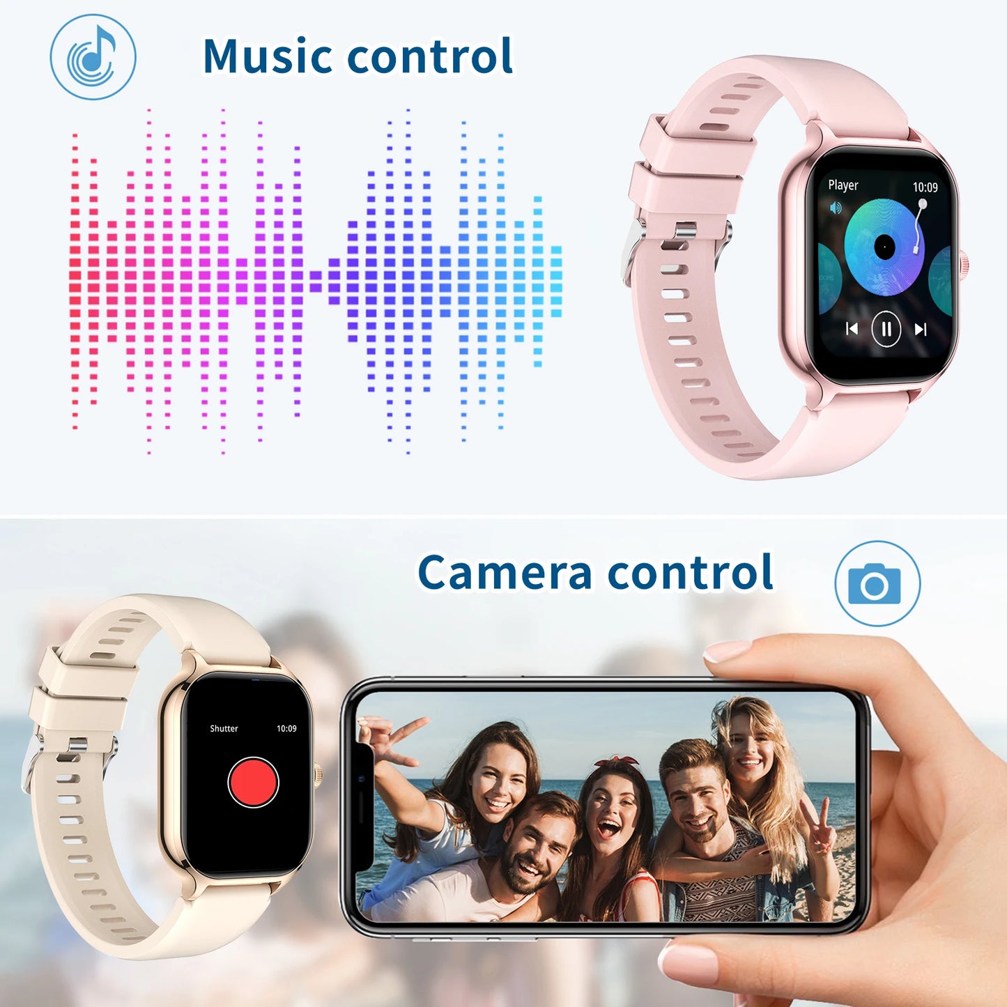 Wireless Smart Watch, Phone, Fitness monitoring