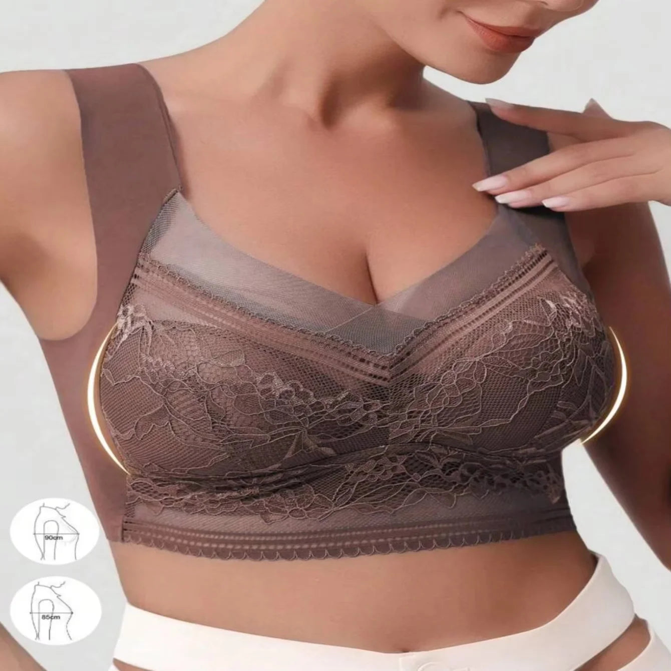 6-pc Lace bra, Wireless sports bra, push up