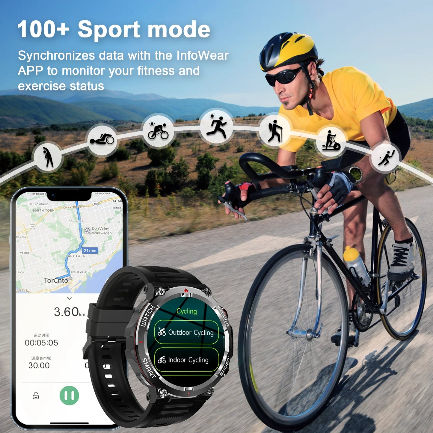 Bluetooth Watch,  Alloy Case, Touch Screen,