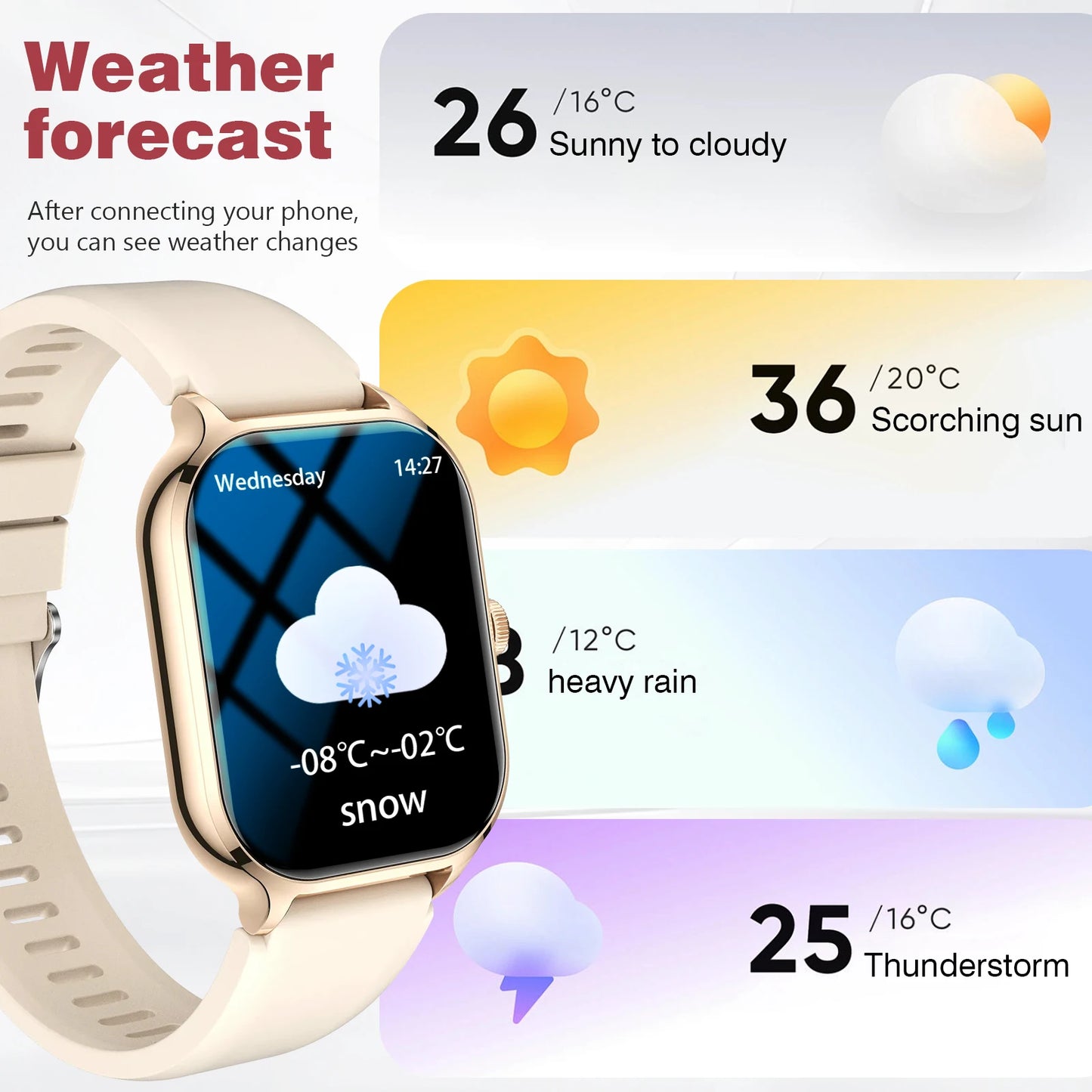 Smart watch, Multiple Sports Modes, Custom Faces,