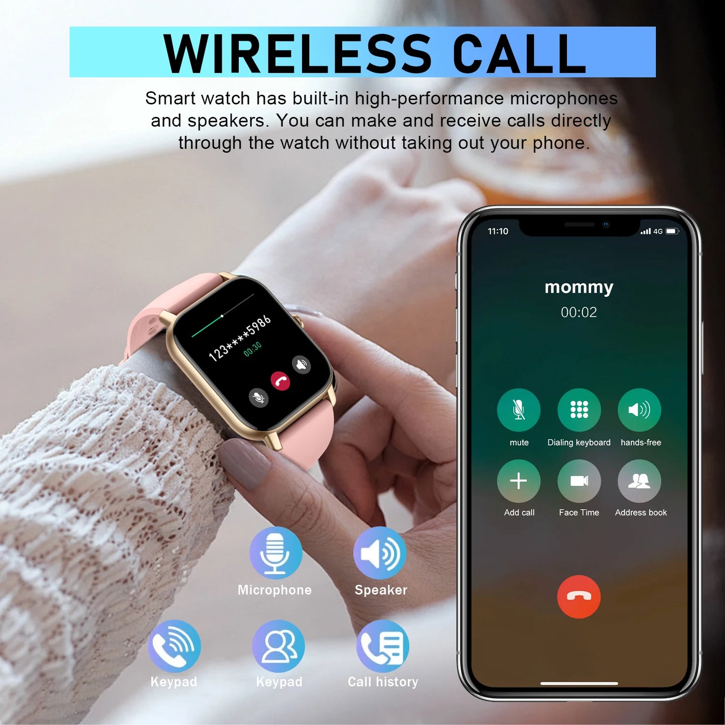 AI Voice Smart Watch, Touch Screen, Fitness Tracker