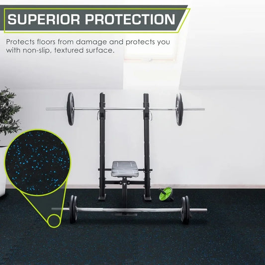 Rubber Exercise Mat 3/4-inch, 24 SQFT,