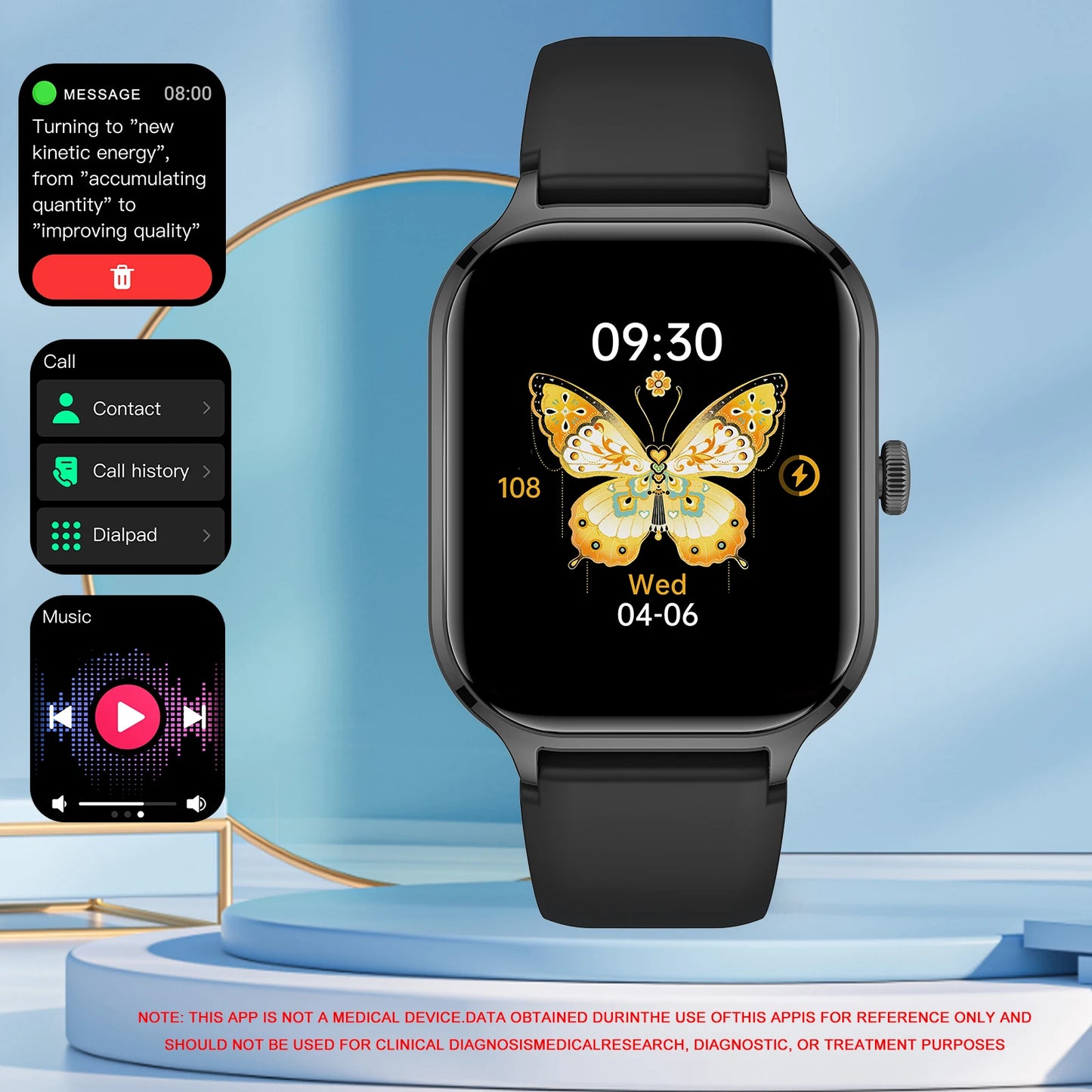 Smart watch, Multiple Sports Modes, Custom Faces,