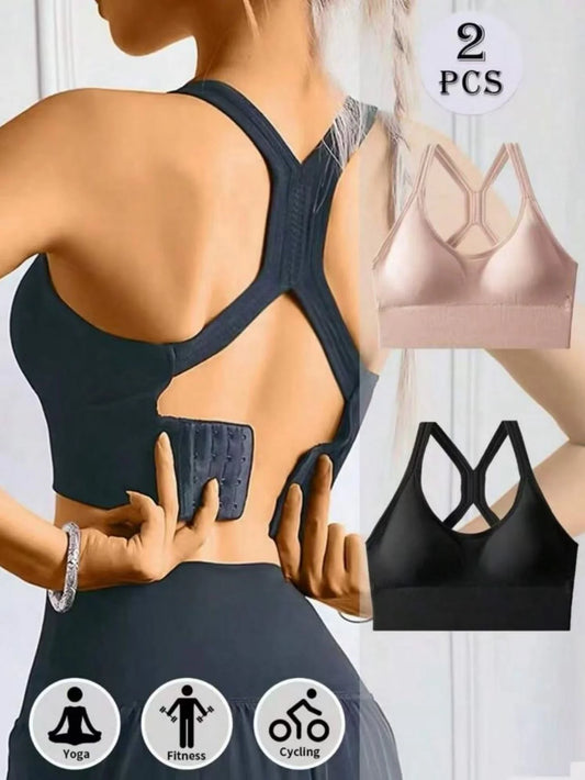 2 pcs sports bras, shock-absorbing , Push up