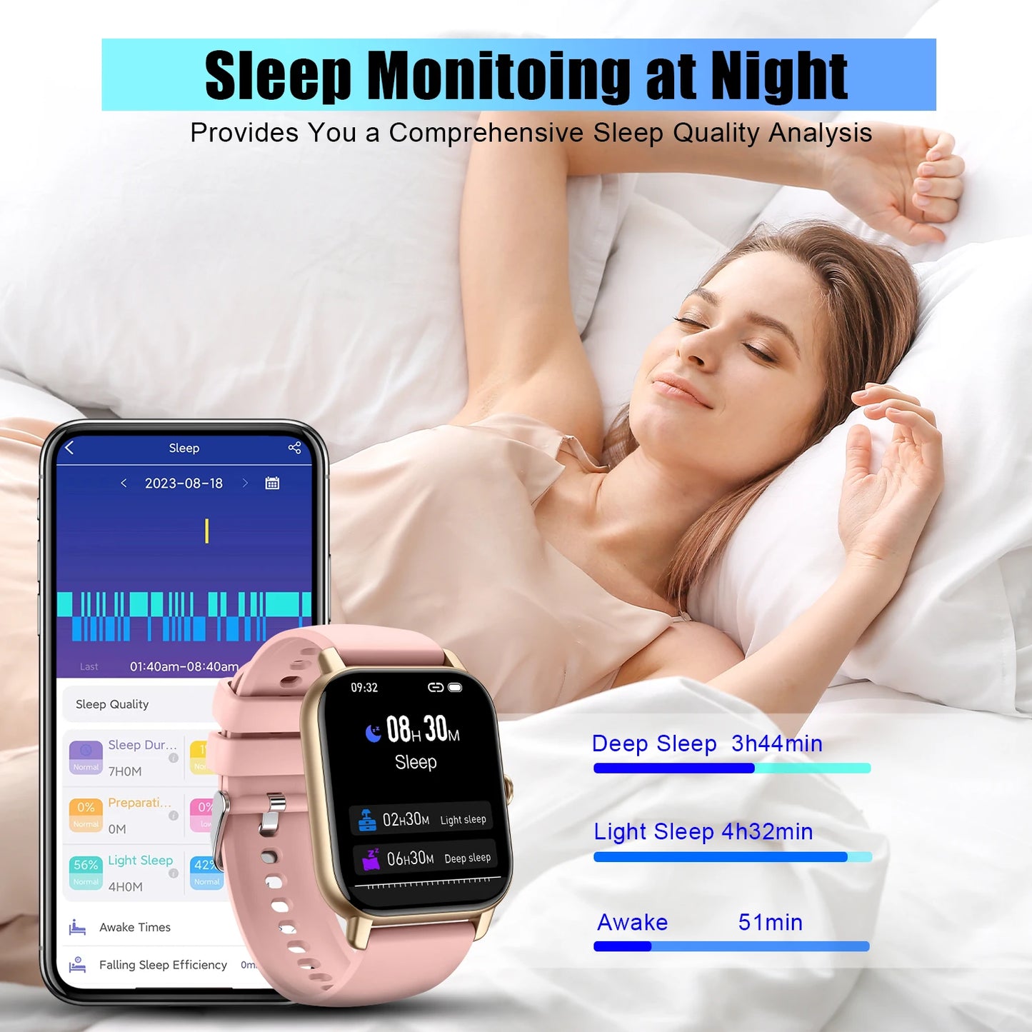 AI Voice Smart Watch, Touch Screen, Fitness Tracker