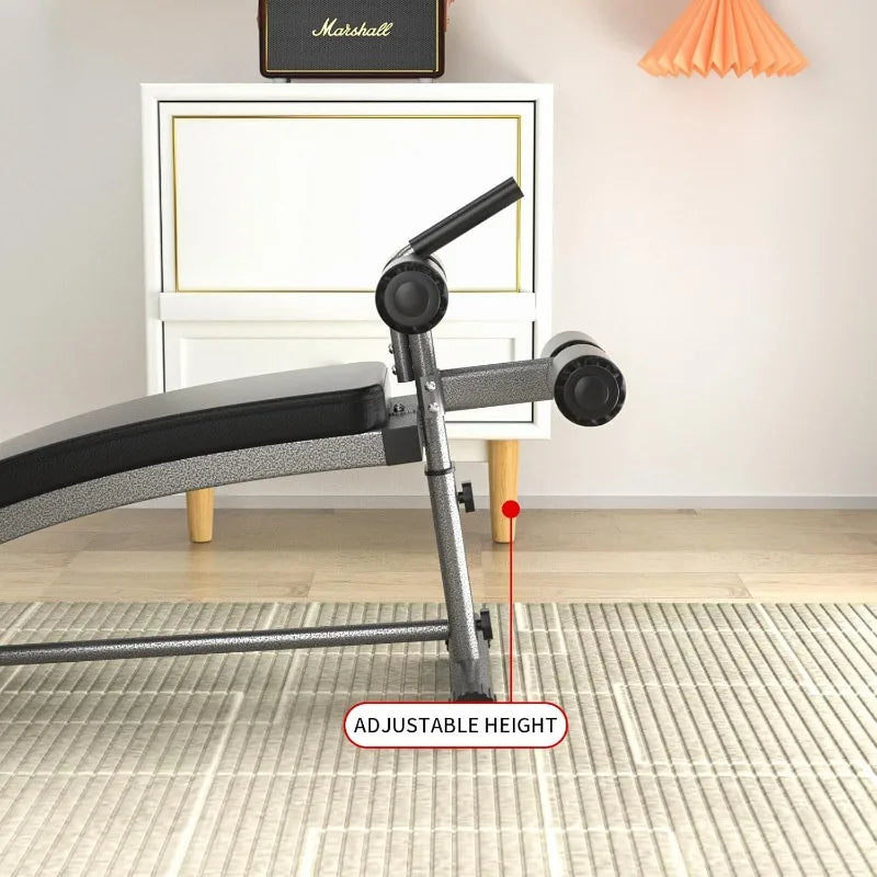 Sit Up Bench, Reverse Crunch Handle, Curved Ab Workout